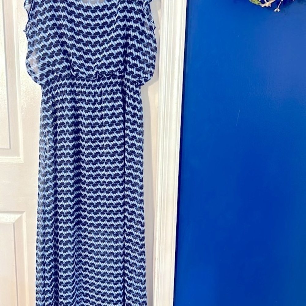 Women’s London Times Short Sleeve Sheer Round Neck Maxi Dress Size 6 - Picture 8 of 10
